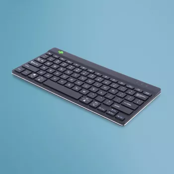 R-Go Tools tastiera ergonomica R-Go Compact Break, tastiera compatta con software per pause, QWERTY (US), Bluetooth, nero