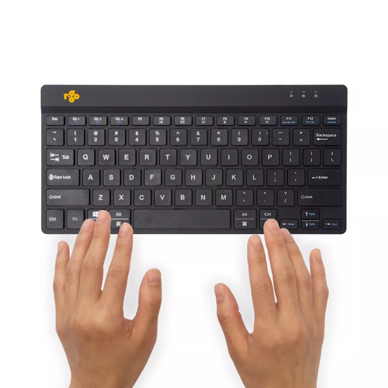 R-Go Tools tastiera ergonomica R-Go Compact Break, tastiera compatta con software per pause, QWERTY (US), Bluetooth, nero