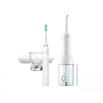 Philips Powertube senza filo HX3886/41 DiamondClean 9000, adulti, spazzolino sonico, cura quotidiana, pulizia profonda, cura delle gengive, sbiancamento, bianco, batteria, batteria integrata
