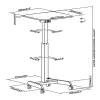 Scrivania regolabile in altezza MACLEAN MC-892 a molla a gas, altezza max 113 cm