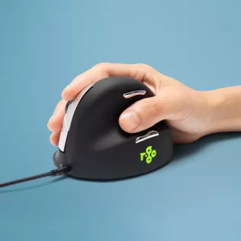 R-Go Tools mouse ergonomico R-Go HE Break con software per pause, grande (misura mano ≥ 185 mm), per destrimani, con filo, nero