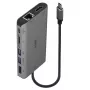 Lindy DST-Mini XT, docking station mini per laptop USB-C con schermo singolo (4K) o doppio schermo (Full HD) e ricarica passante 100W