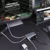 Lindy DST-Mini XT, docking station mini per laptop USB-C con schermo singolo (4K) o doppio schermo (Full HD) e ricarica passante 100W