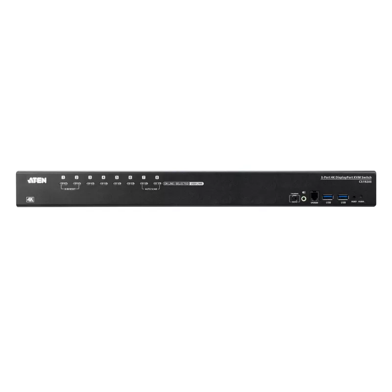 Switch KVM ATEN 8 porte USB 3.0 4K DisplayPort, 4096 x 2160 pixel, 4K Ultra HD, 18,44 W, nero