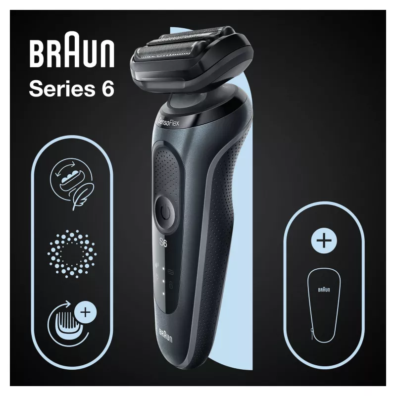 Braun Series 6 61-N1000s rasoio a lamina nero, grigio