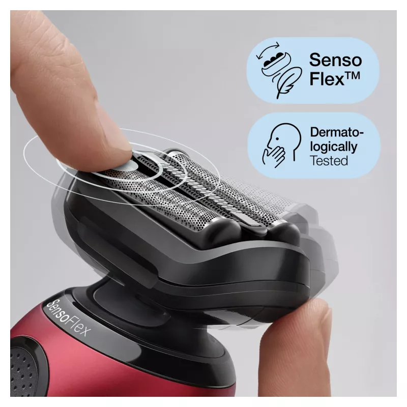 Rasoio a lamina Braun Series 6 61-R1200s SensoFlex SensoFoil nero rosso