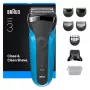 Rasoio a lamina Braun Series 3 310BT con trimmer, nero, blu