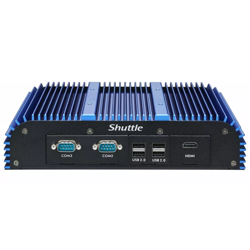 Shuttle BPCAL02-i7 PC box industriale, Core i7-1255U, 2x SO-DIMM, 2x LAN, 1x COM, 1x HDMI, 4x USB, senza ventola, funzionamento continuo 24/7