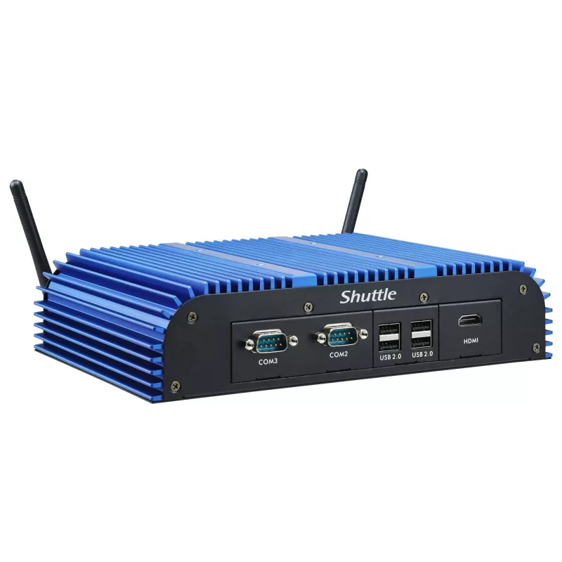 Shuttle BPCAL02-i7 PC box industriale, Core i7-1255U, 2x SO-DIMM, 2x LAN, 1x COM, 1x HDMI, 4x USB, senza ventola, funzionamento continuo 24/7