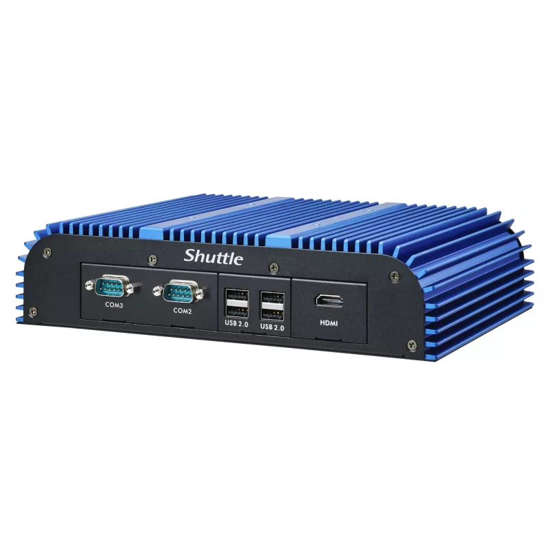 Shuttle BPCAL02-i7 PC box industriale, Core i7-1255U, 2x SO-DIMM, 2x LAN, 1x COM, 1x HDMI, 4x USB, senza ventola, funzionamento continuo 24/7