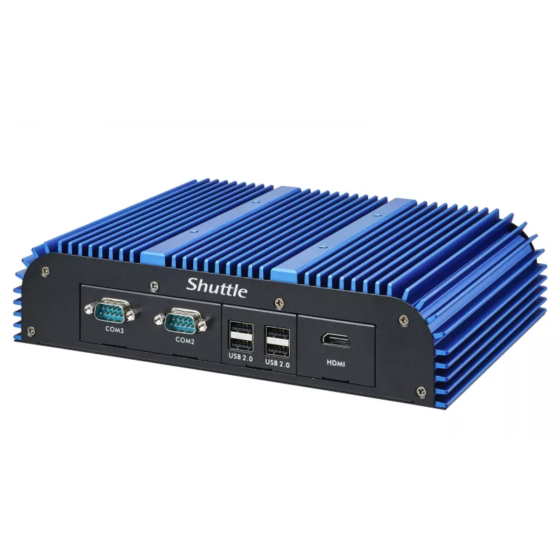 Shuttle BPCAL02-i7 PC box industriale, Core i7-1255U, 2x SO-DIMM, 2x LAN, 1x COM, 1x HDMI, 4x USB, senza ventola, funzionamento continuo 24/7