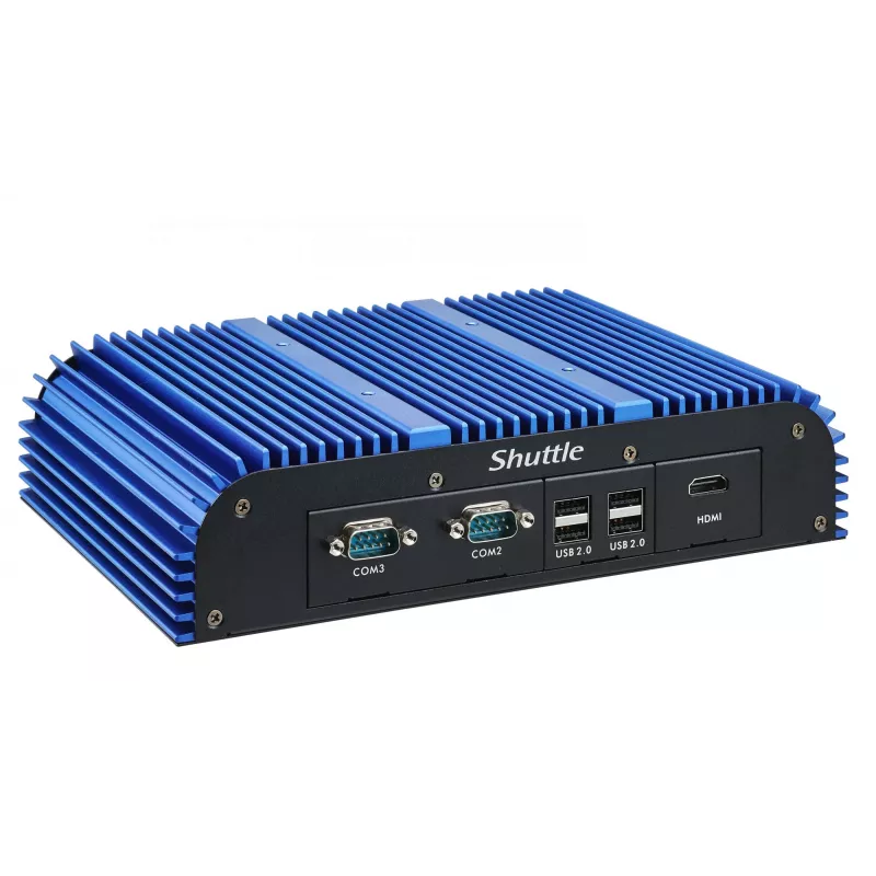 Shuttle BPCAL02-i7 PC box industriale, Core i7-1255U, 2x SO-DIMM, 2x LAN, 1x COM, 1x HDMI, 4x USB, senza ventola, funzionamento continuo 24/7