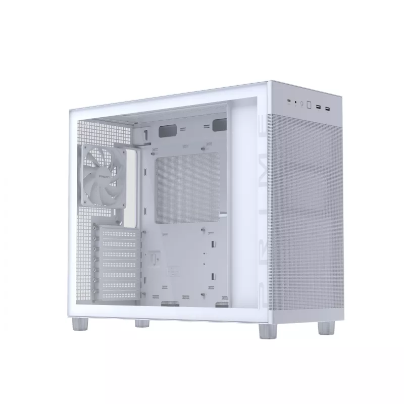 ASUS PRIME AP303 TG 90DC00V3-B39010 telaio PC Midi Tower, ATX/Micro-ATX, vetro temperato, 2x USB 3.2, senza alimentatore, bianco