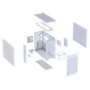 ASUS PRIME AP303 TG 90DC00V3-B39010 telaio PC Midi Tower, ATX/Micro-ATX, vetro temperato, 2x USB 3.2, senza alimentatore, bianco