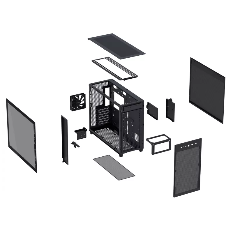 ASUS PRIME AP303 TG 90DC00V0-B39010 telaio PC Midi Tower, ATX/Micro-ATX/Mini-ITX, vetro temperato, 2x USB 3.2, senza alimentatore, nero