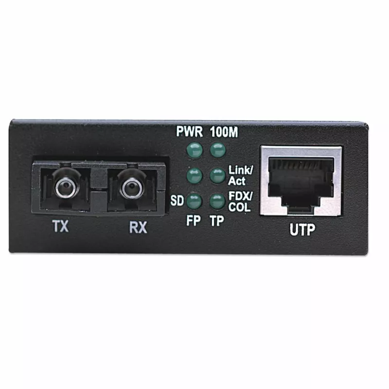 Convertitore di media Fast Ethernet Intellinet, da 10/100Base-Tx a 100Base-Fx (SC) multimodale, 2 km