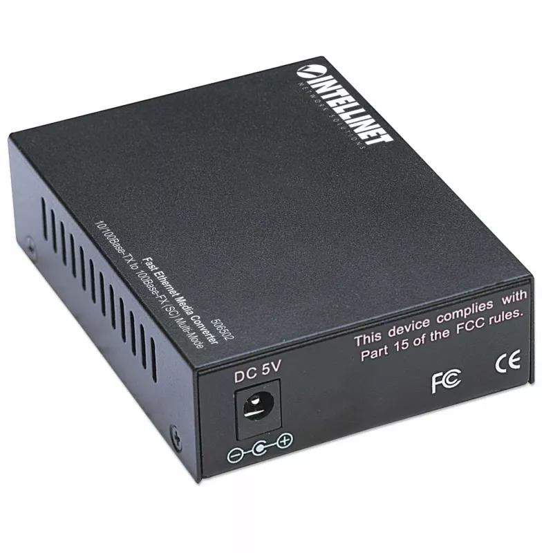 Convertitore di media Fast Ethernet Intellinet, da 10/100Base-Tx a 100Base-Fx (SC) multimodale, 2 km