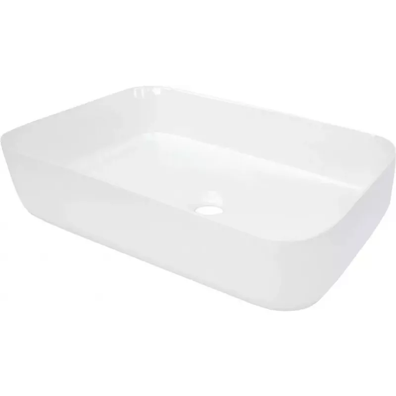 Lavabo in ceramica da appoggio Deante CDY_6U5S bianco rotondo