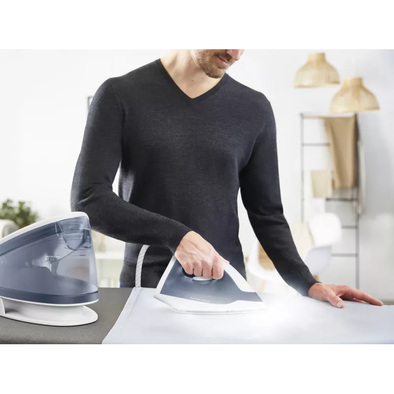 Tefal Express Optimal SV4110 2200 W 1,2 L Ceramica Express Glide Blu, Bianco