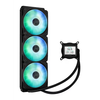 Dissipatore liquido All-in-One ASUS Prime LC 360 ARGB LCD — radiatore 360 mm, 3x ventole 120 mm, LCD, PWM, Nero