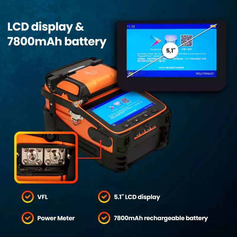 Giuntatrice a fusione Extralink AI-9 7800mAh batteria lampada LED LCD 5,1