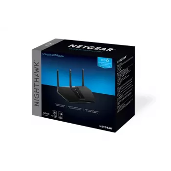 NETGEAR Nighthawk AX/5-Stream AX2400 router WiFi 6 (RAX30) router wireless Gigabit Ethernet dual band (2,4 GHz / 5 GHz) nero