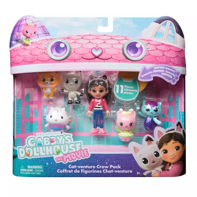 Spin Master Gabby's Dollhouse: Il film – set di personaggi Cat-venture Crew, dai 3 anni