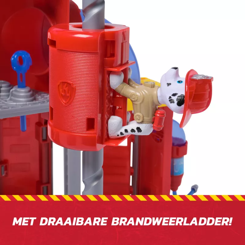 PAW Patrol Fire Rescue Command Center con figura Marshall, camion dei pompieri di soccorso, luci, lanciatore ed effetti sonori, giocattolo per bambini e bambine dai 3 anni