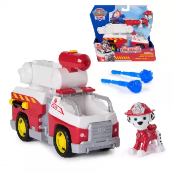 Camion dei pompieri giocattolo Spin Master Marshall Rescue Fire Engine con action figure, lanciatore di proiettili, plastica, dai 3 anni