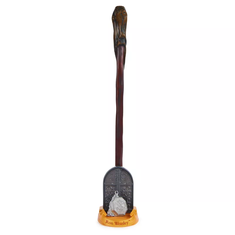 Spin Master Wizarding World Harry Potter bacchetta autentica di Ron Weasley con supporto di Hogwarts, per giochi di ruolo, in plastica, dai 14 anni