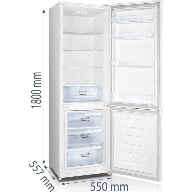 Frigorifero combinato Gorenje RK418DPW4 BE, 269 L, N-ST, 39 dB, 3,2 kg/24h, D, bianco