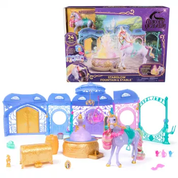 Set di gioco Spin Master Unicorn Academy stalla con fontana, effetti luce e suono