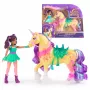 Mini set di bambole Usorteret Unicorn Academy Ava & Leaf Power of Friendship con sella traslucida e 2 accessori, 168 mm, plastica