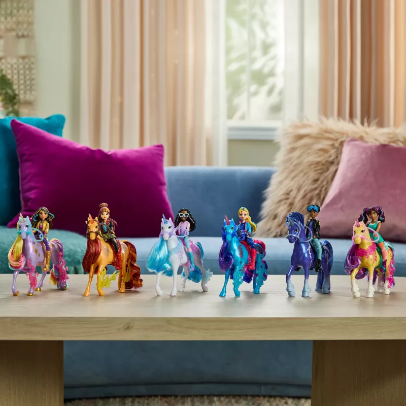Spin Master Unicorn Academy set di personaggi Ava e unicorno Leaf con vera criniera, coda e spazzola, da 4 anni