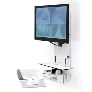 ERGOTRON Styleview supporto verticale regolabile in altezza per camera paziente (bianco)