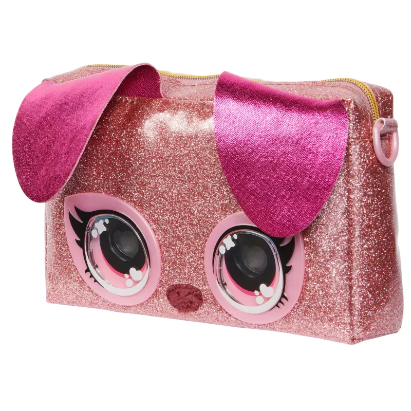 Purse Pets, Keepin' It Clutch Dazzling Diva cucciolo giocattolo e borsa da polso con occhi arcobaleno luminosi, giocattolo per bambine da 4 anni