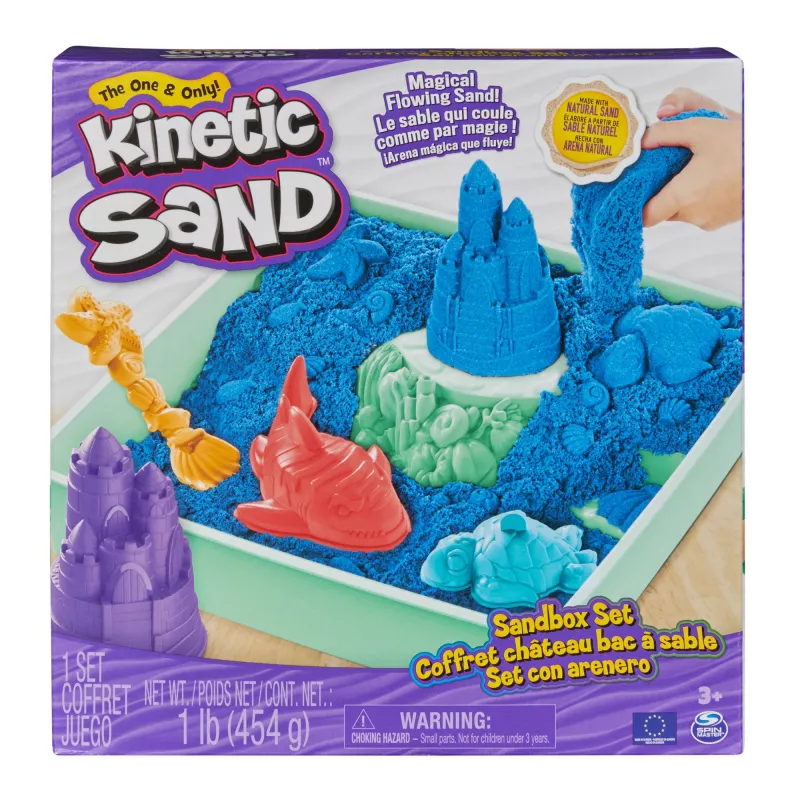 Kinetic Sand, set sabbiera, regali creativi di Pasqua, include 1 lb di sabbia modellabile blu, 4 strumenti e stampi, contenitore, giocattolo sensoriale per bambini da 3 anni