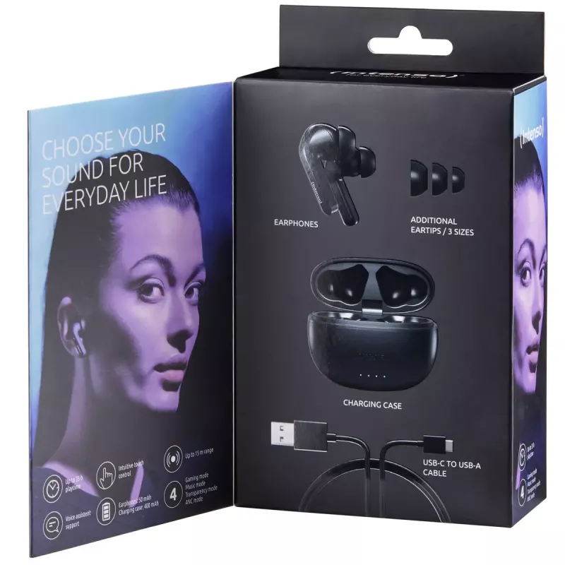 Cuffie Intenso nero Buds T300A