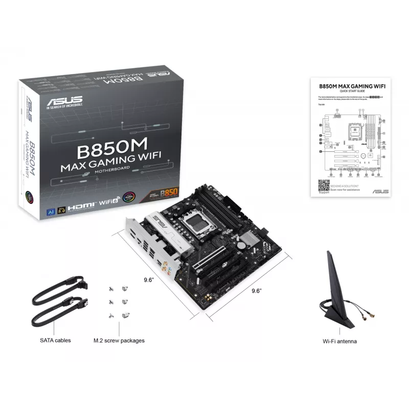 Scheda madre ASUS B850M MAX GAMING WIFI AMD B850 Socket AM5 micro ATX