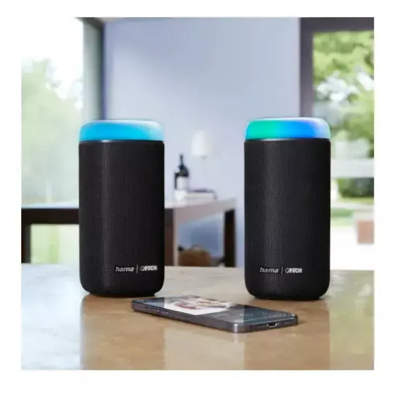 Altoparlante Bluetooth CANTON Glow Pro di HAMA, nero, jack 3,5 mm, effetti luminosi LED