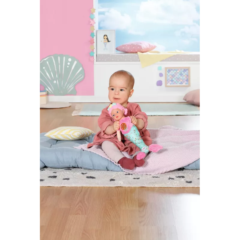 Bambola neonato BABY born Sirena 33 cm lavabile multicolore