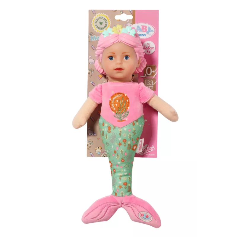 Bambola neonato BABY born Sirena 33 cm lavabile multicolore