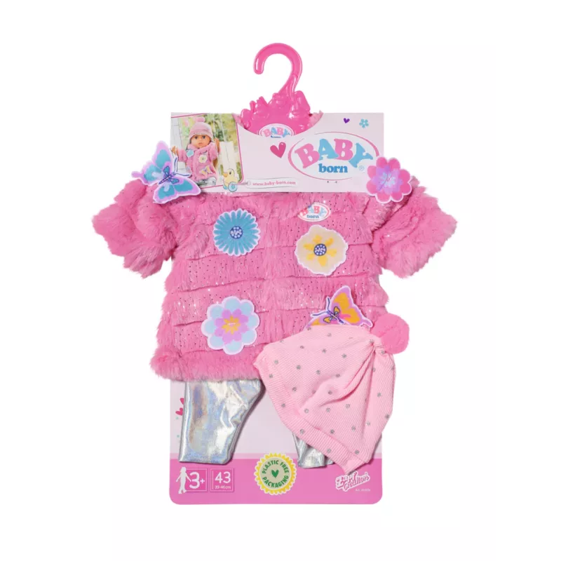 Set vestiti per bambole BABY born Set cappotto rosa 43 cm pieghevole