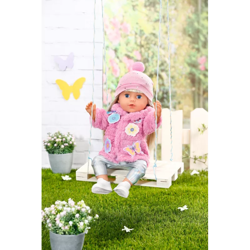 Set vestiti per bambole BABY born Set cappotto rosa 43 cm pieghevole