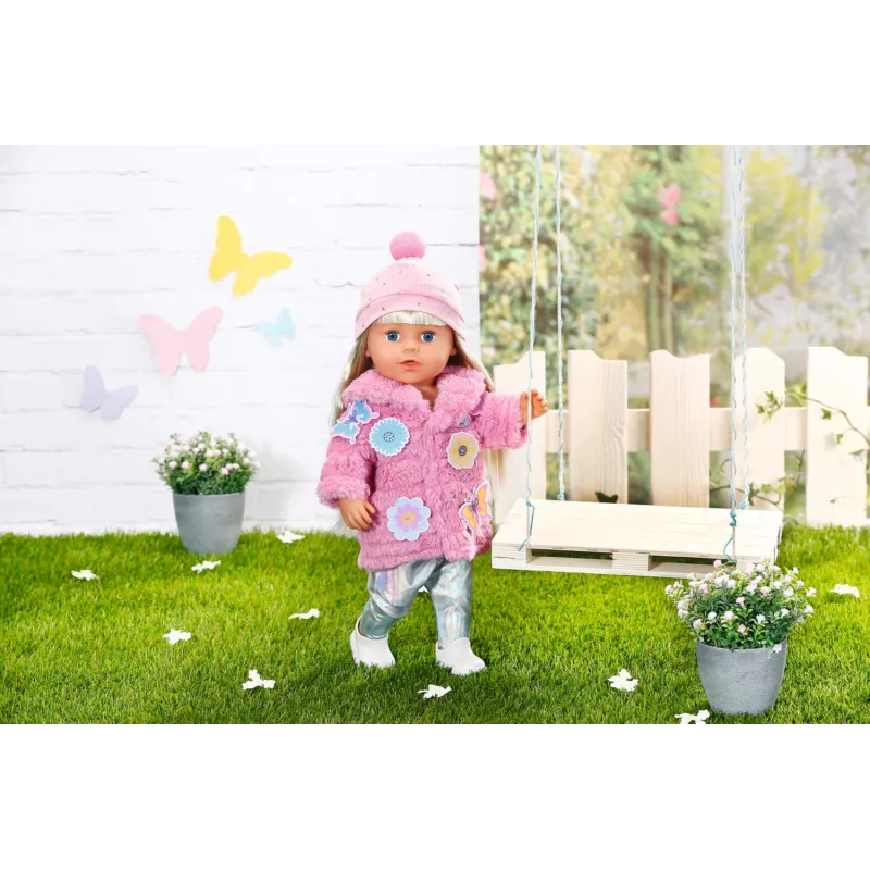 Set vestiti per bambole BABY born Set cappotto rosa 43 cm pieghevole