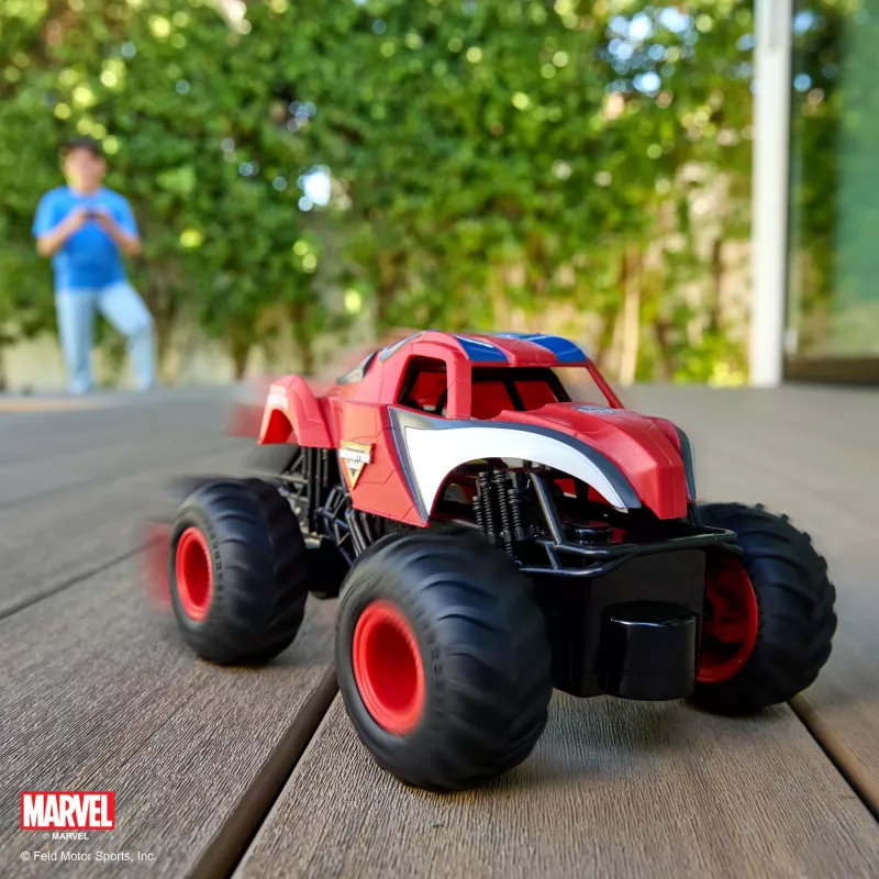 Monster Jam, Marvel The Amazing Spider-Man Monster Truck RC, scala 1:24, giocattolo per bambini e bambine da 4 anni