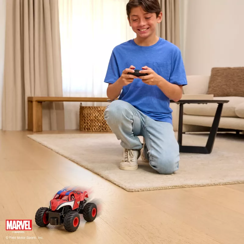 Monster Jam, Marvel The Amazing Spider-Man Monster Truck RC, scala 1:24, giocattolo per bambini e bambine da 4 anni