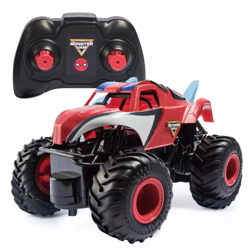 Monster Jam, Marvel The Amazing Spider-Man Monster Truck RC, scala 1:24, giocattolo per bambini e bambine da 4 anni