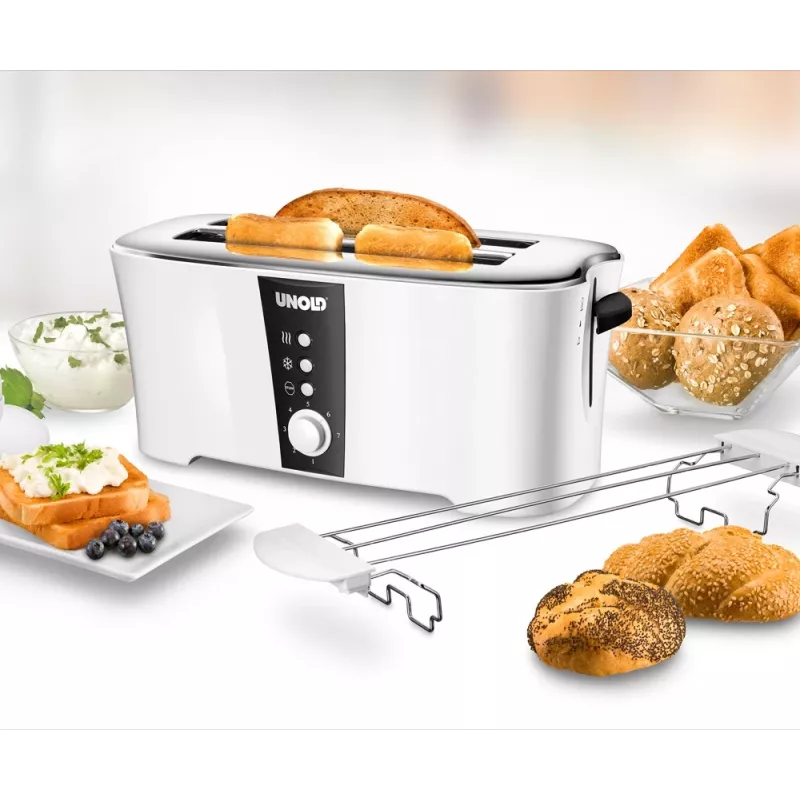 Tostapane Unold Design Dual 4 fette 1350 W nero bianco