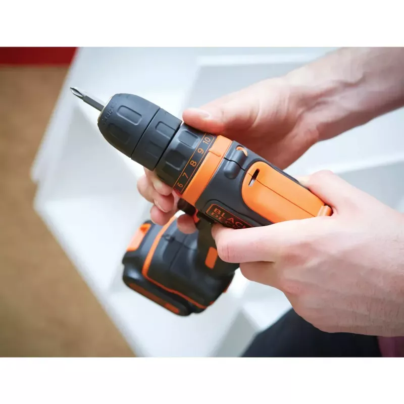Trapano a pistola Black & Decker BDCDD12-QW, senza chiave, 1.5 Ah